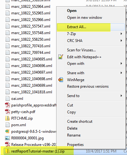 Screenshot: Extract Files from Zip